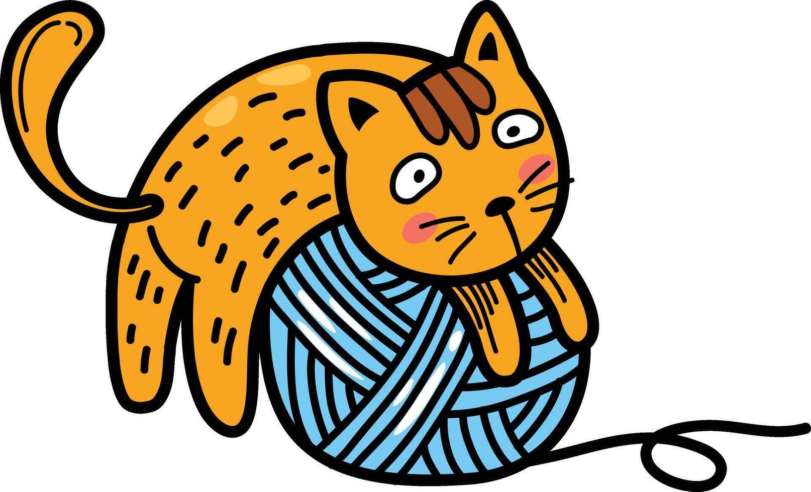 hand- getrokken kat karakter illustratie, vector