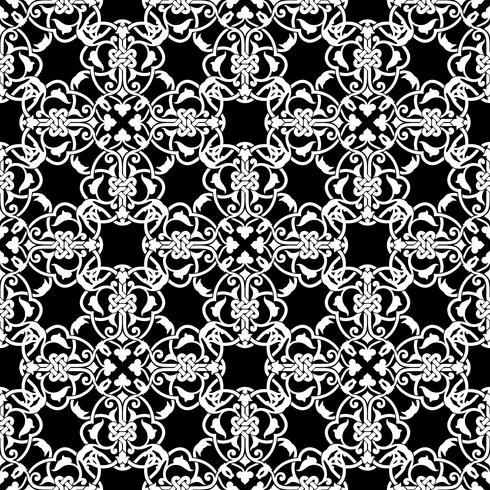 Naadloos zwart-wit patroon in Arabische of moslimstijl vector