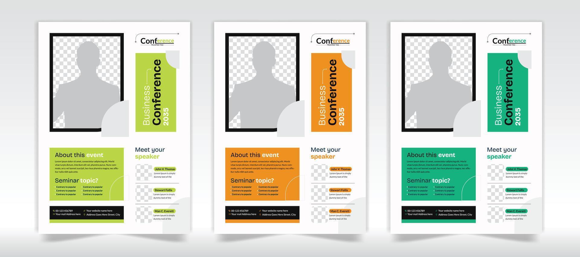 zakelijke evenement folder ontwerp sjabloon set, zakelijke bedrijf conferentie a4 folder ontwerp vector
