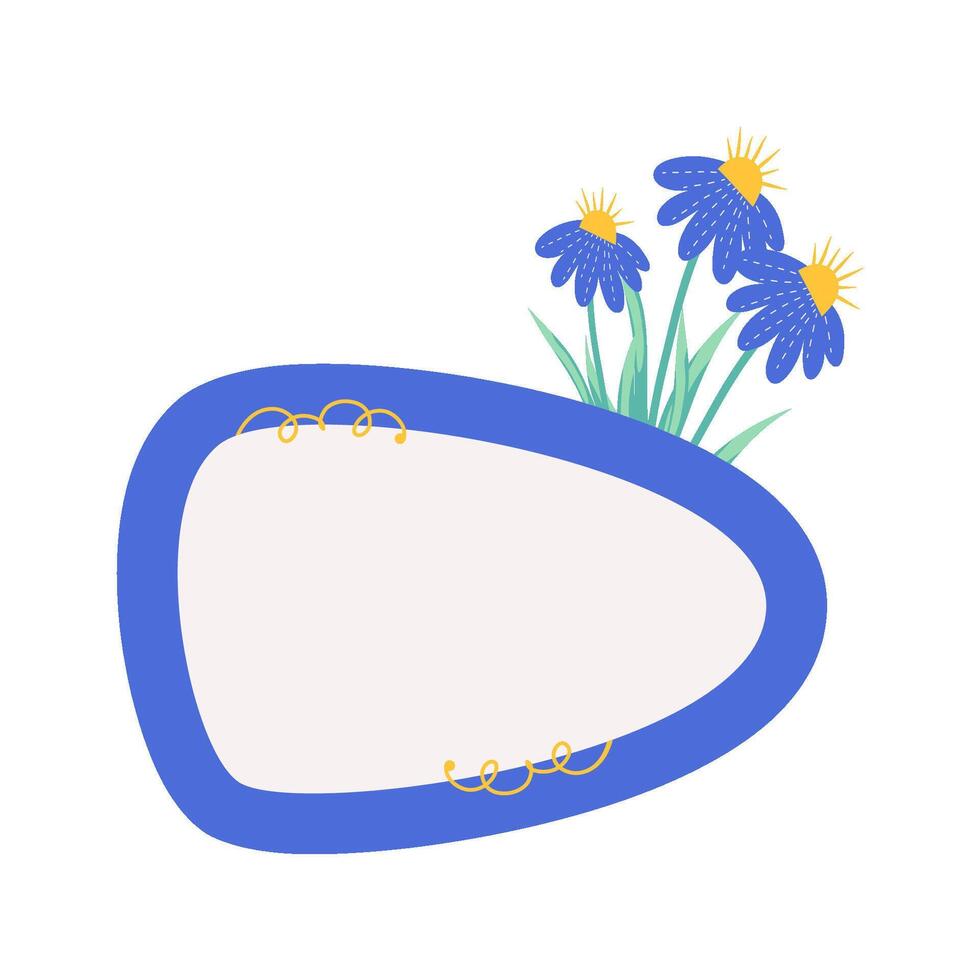 schattig memo notitieboekje met bloem papier kader voor tekst. ontwerper sticker element kleverig. vlak illustratie. schattig aantekeningen ontwerper bladzijde. vector