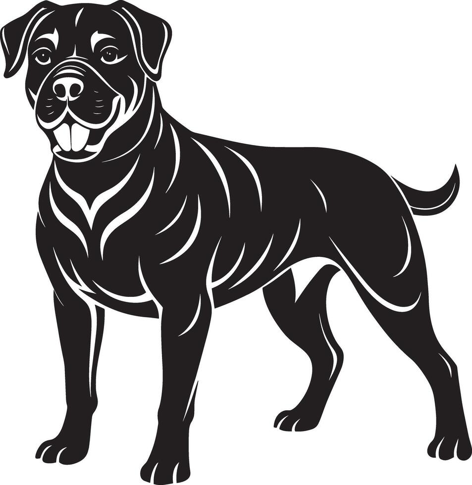 hond silhouet. zwart en wit. illustratie in wit achtergrond vector