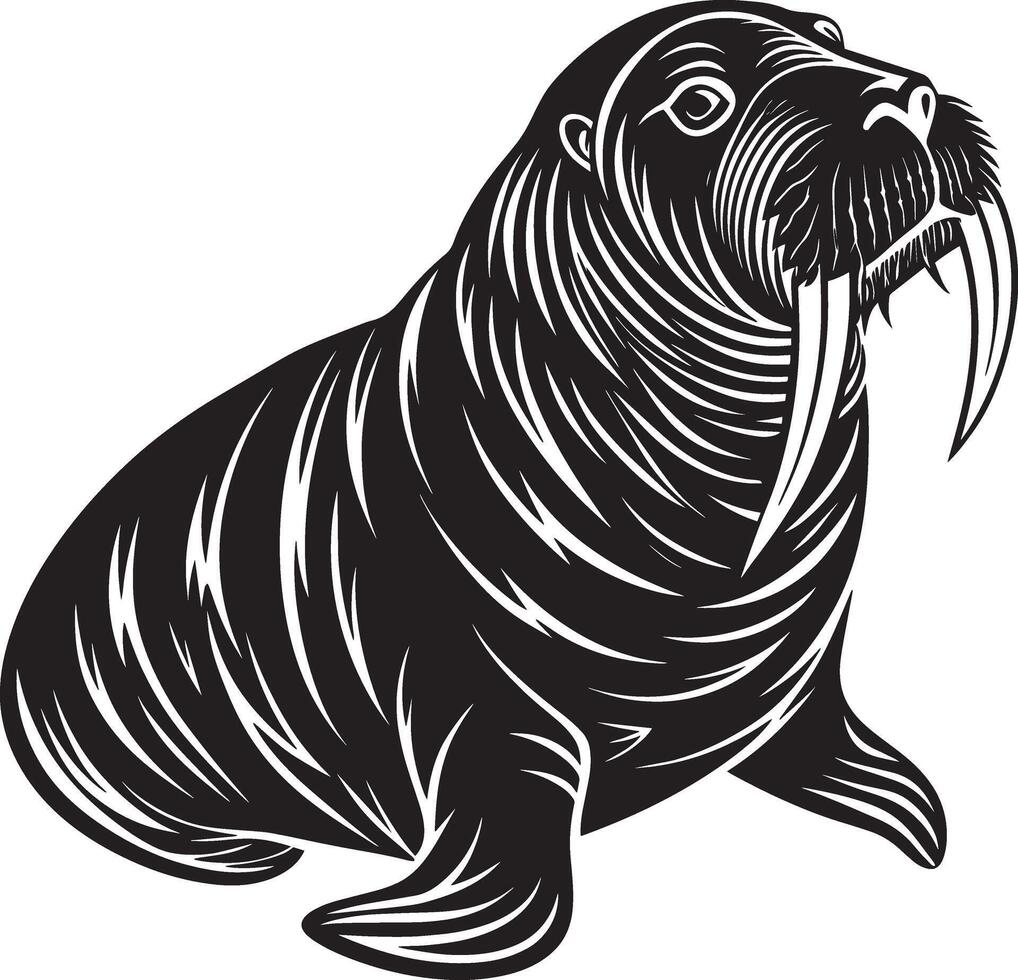walrus.tribal illustratie voor grafisch ontwerp vector