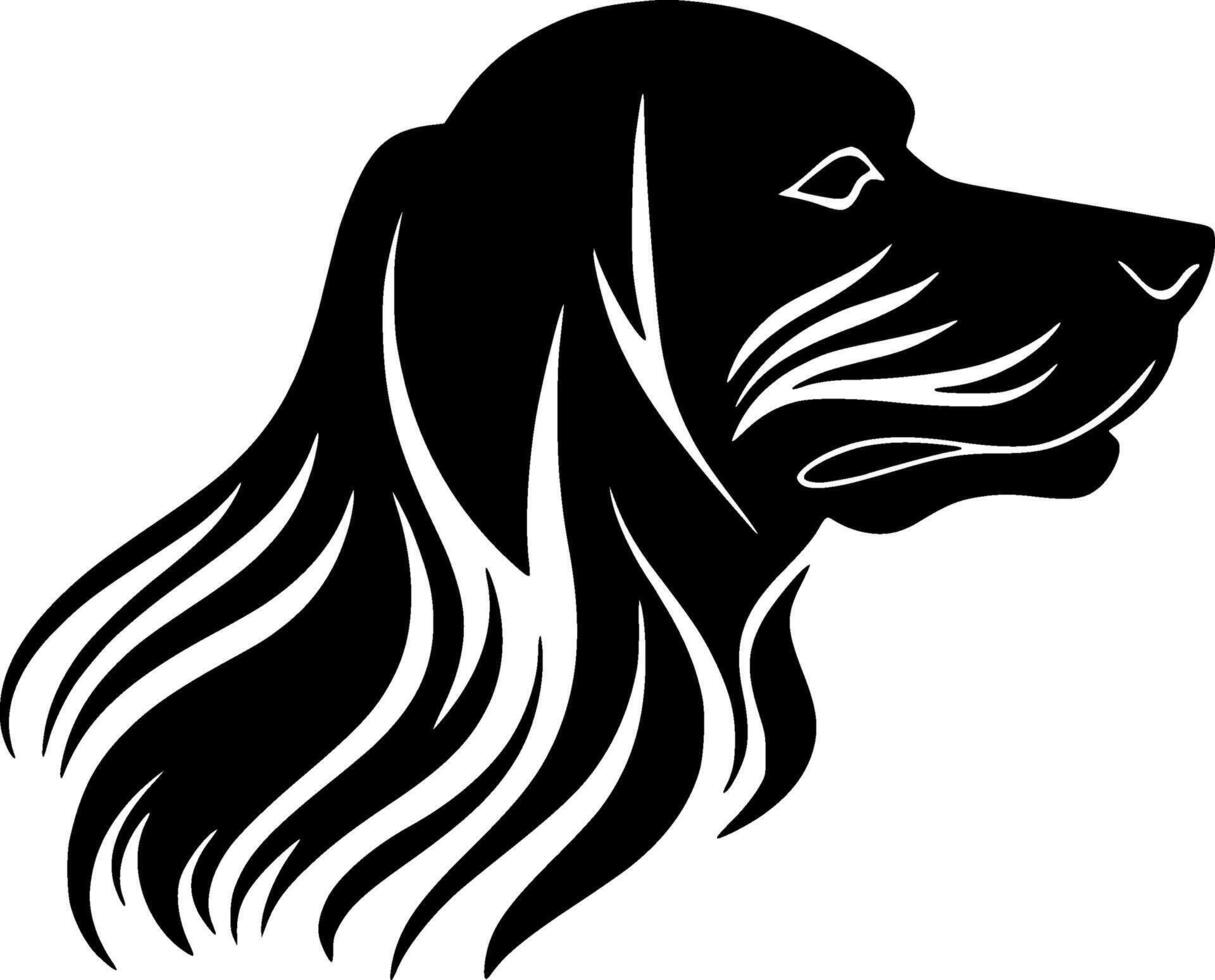 hond - zwart en wit geïsoleerd icoon - illustratie vector