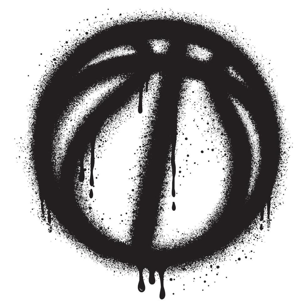 verstuiven geschilderd graffiti basketbal icoon gespoten geïsoleerd met een wit achtergrond. vector