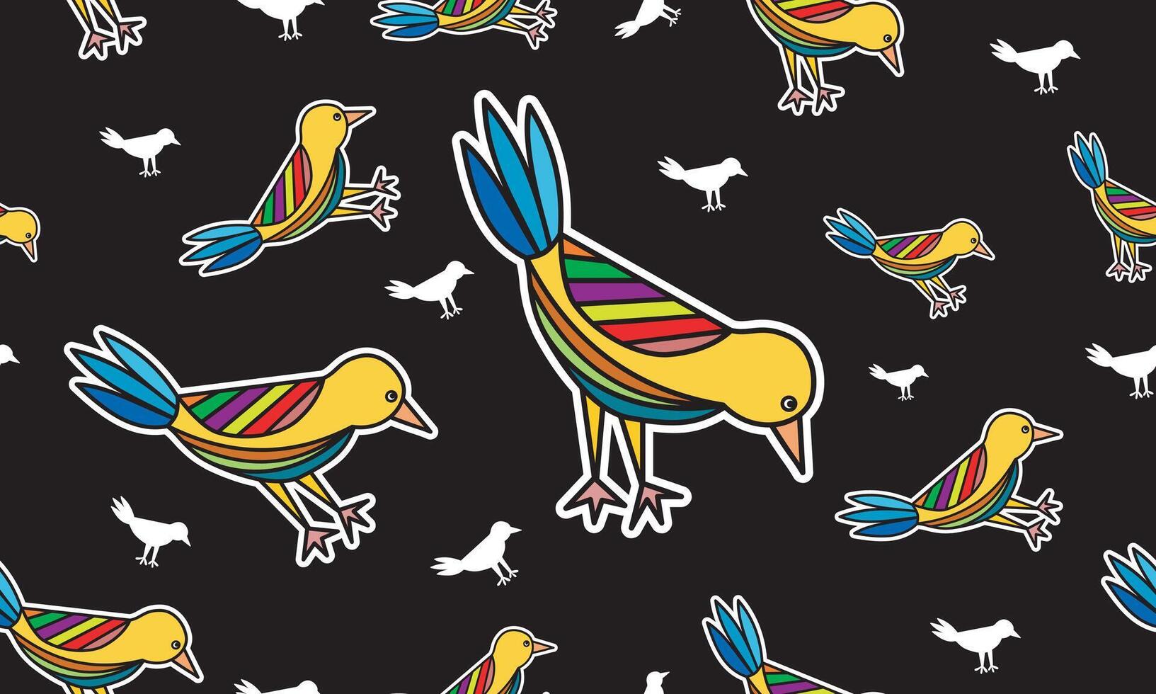 naadloos patroon van vogelstand in tekening stijl voor behang, textiel afdrukken, omhulsel papier. vector