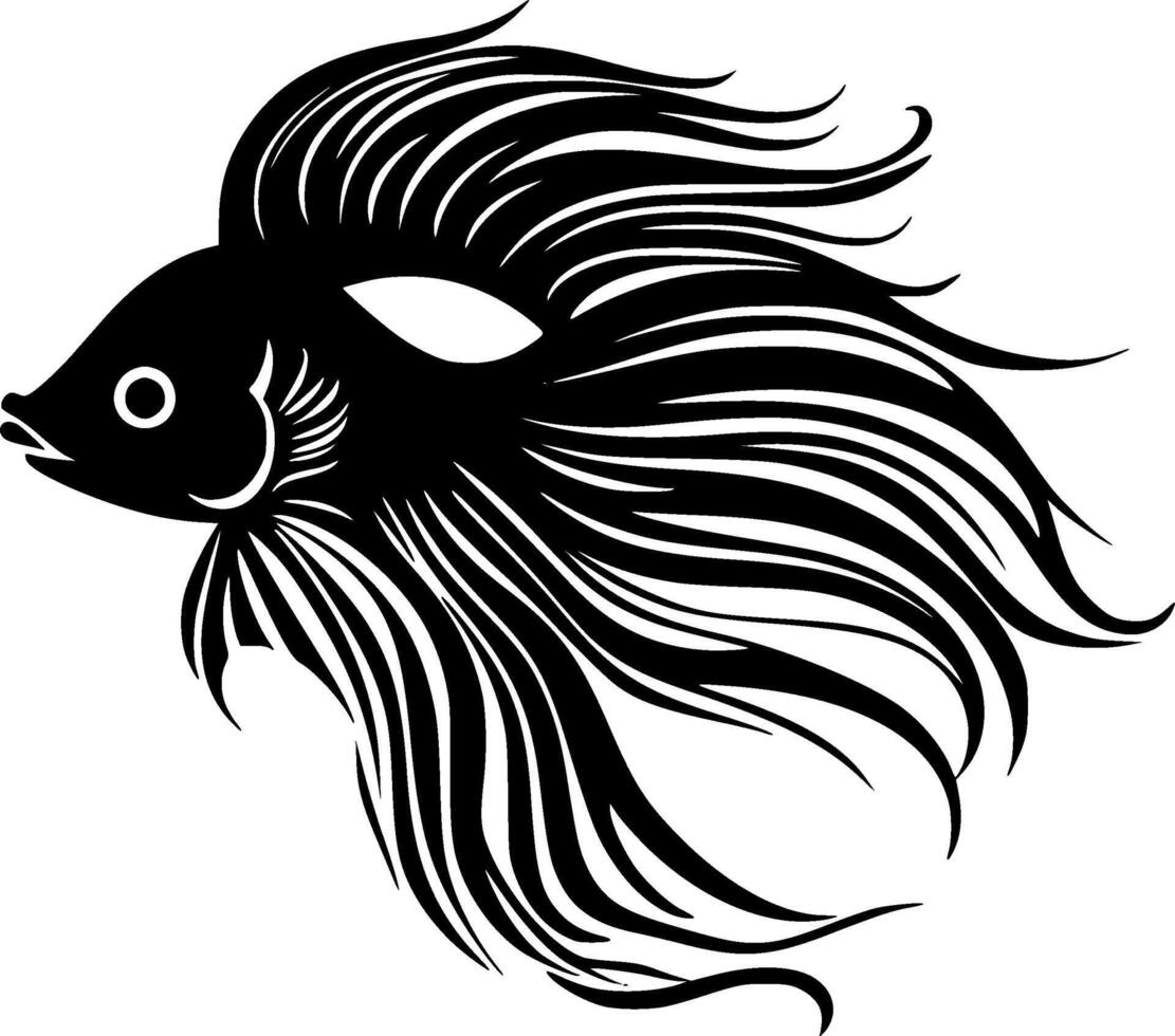 betta vis - minimalistische en vlak logo - illustratie vector