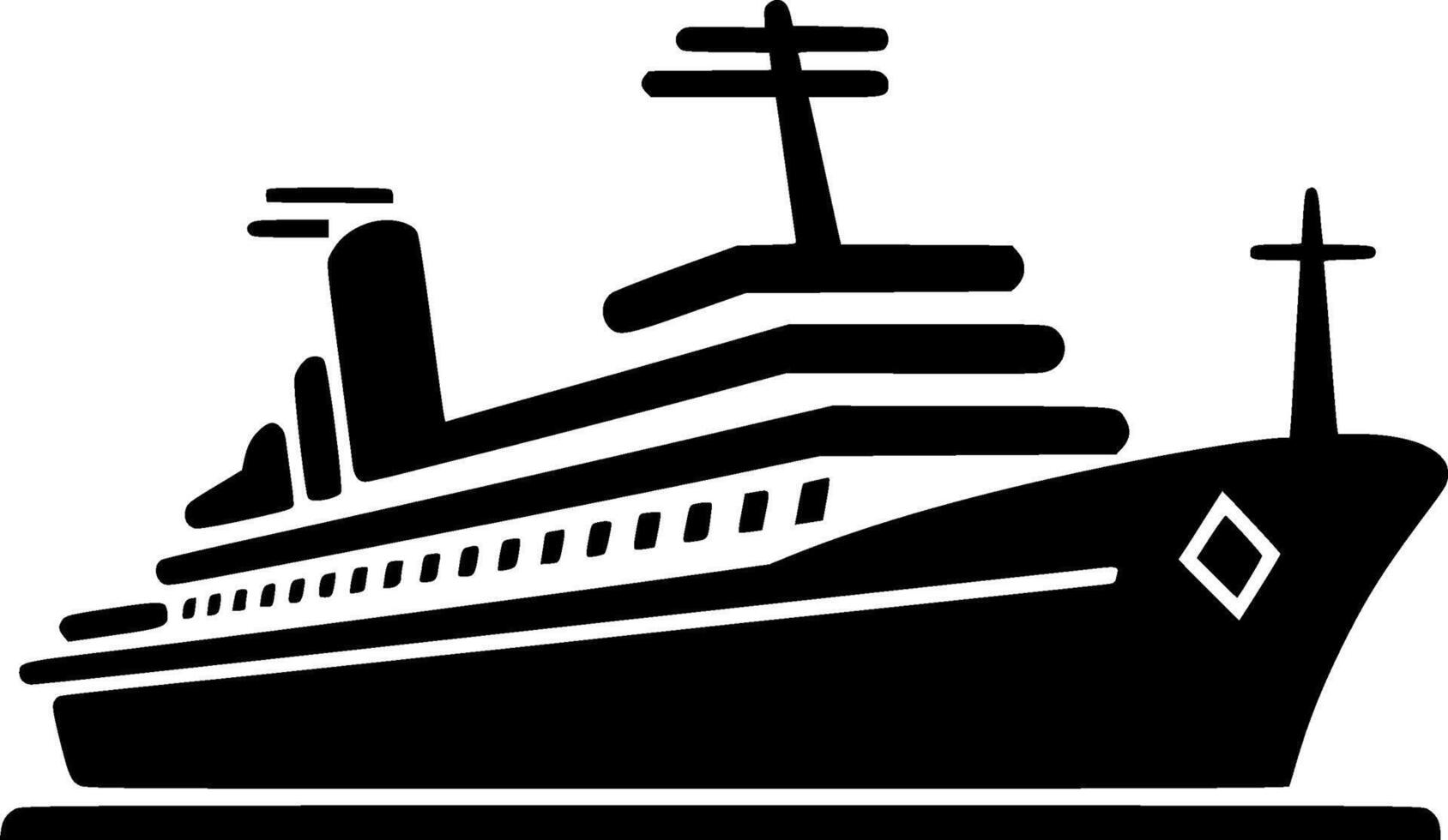 cruise, zwart en wit illustratie vector