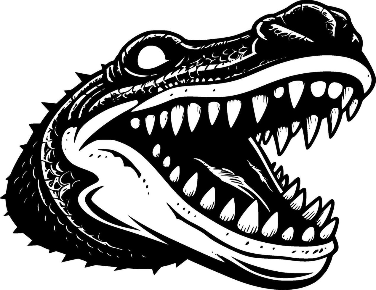 krokodil - minimalistische en vlak logo - illustratie vector