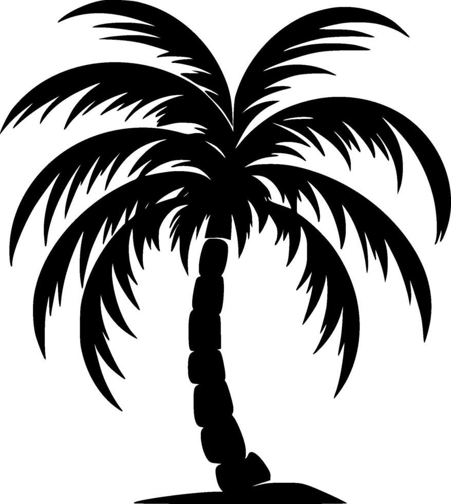 palm - zwart en wit geïsoleerd icoon - illustratie vector