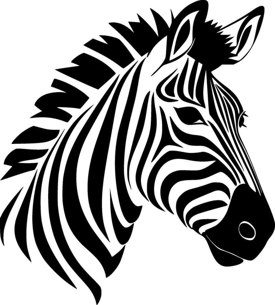 zebra - minimalistische en vlak logo - illustratie vector