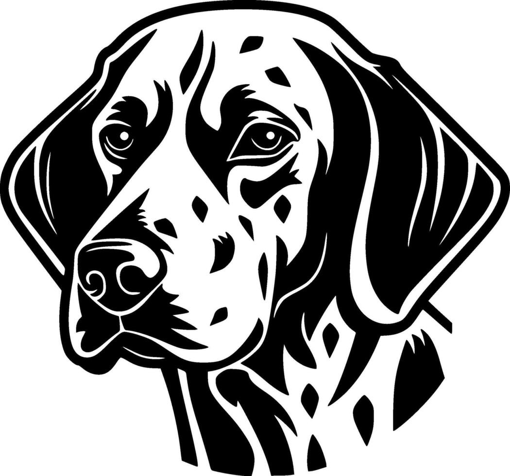 dalmatiër - zwart en wit geïsoleerd icoon - illustratie vector