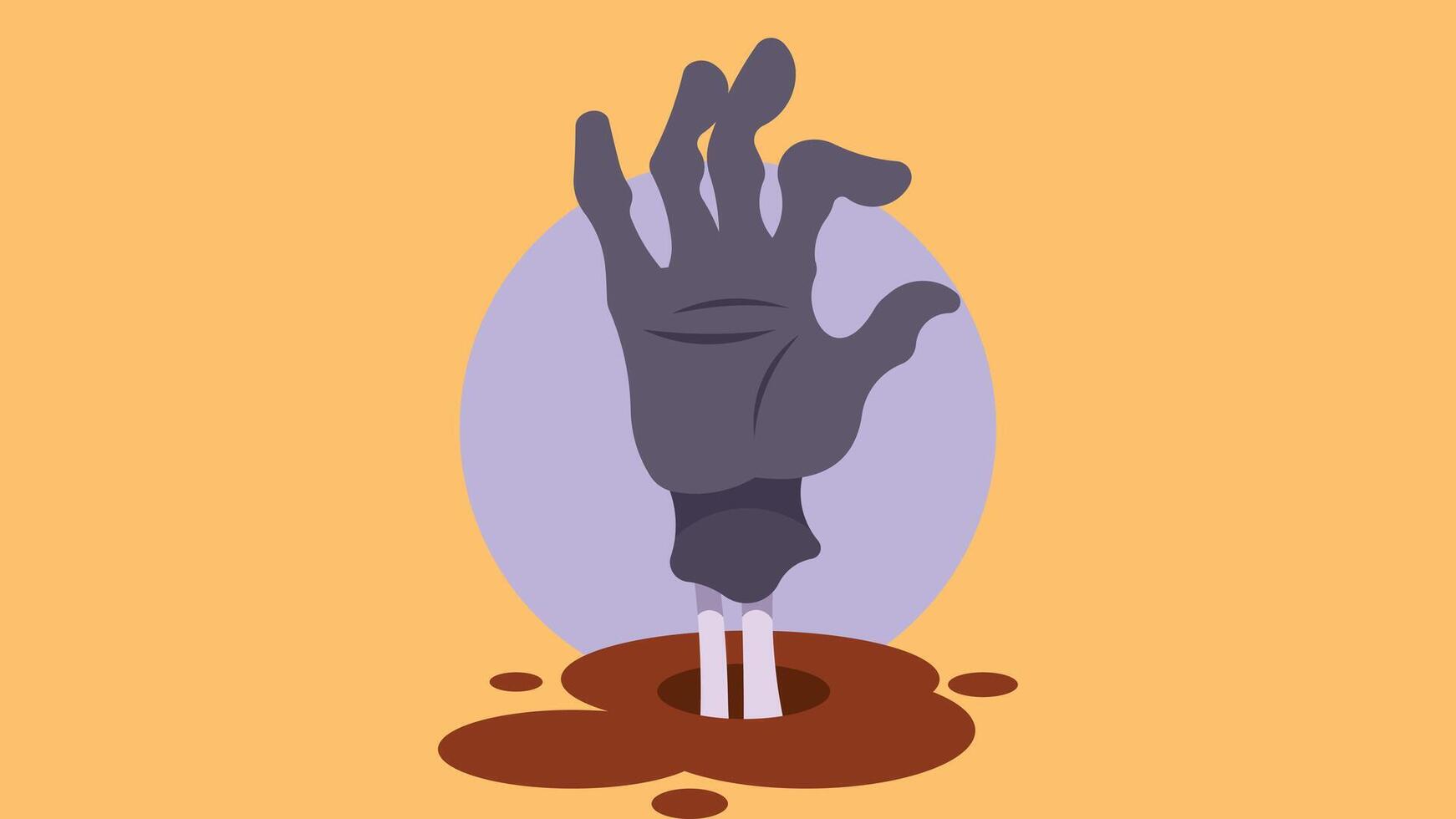 halloween zombie handen komt eraan van grond abstract illustratie vector