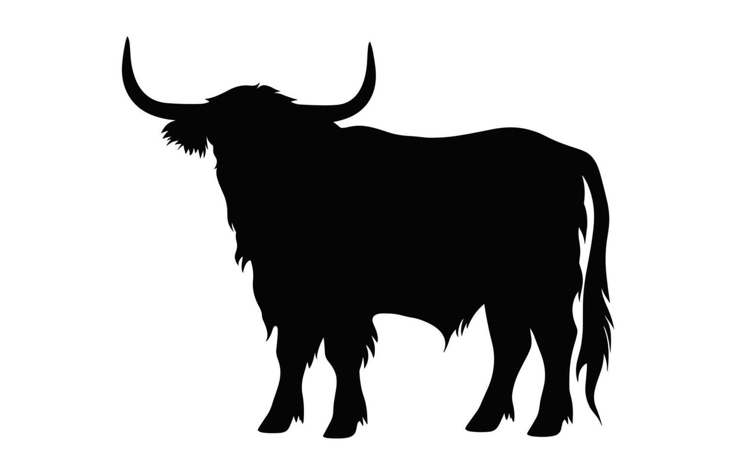 hoogland vee silhouet geïsoleerd Aan een wit achtergrond vector