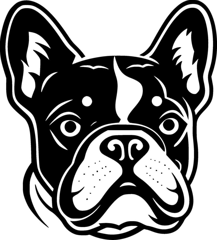 Frans bulldog - minimalistische en vlak logo - illustratie vector