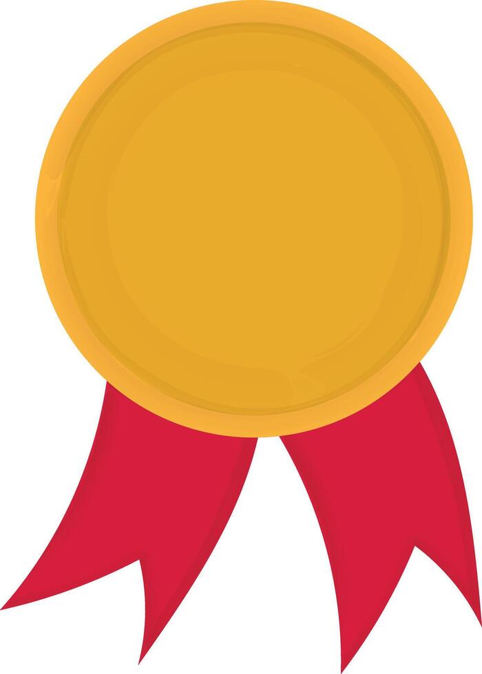 goud medaille met rood lint hand- trek illustratie voor decoratie uitnodiging groet verjaardag partij viering bruiloft kaart poster banier textiel behang papier inpakken achtergrond vector