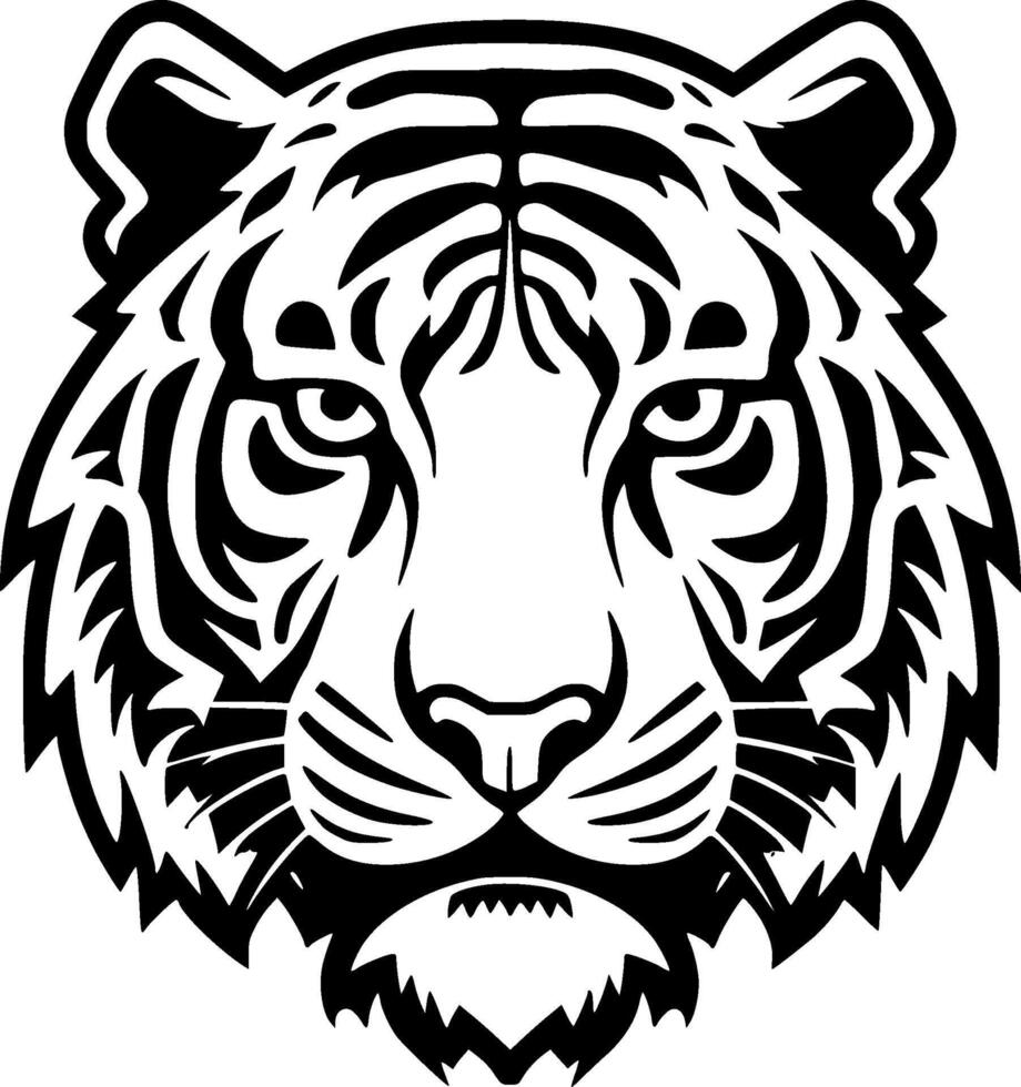 tijger, minimalistische en gemakkelijk silhouet - illustratie vector