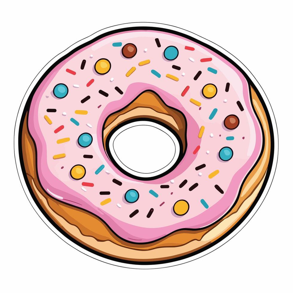 spleet glimmertjes donut illustratie vlak tekenfilm tekening ontwerp vector