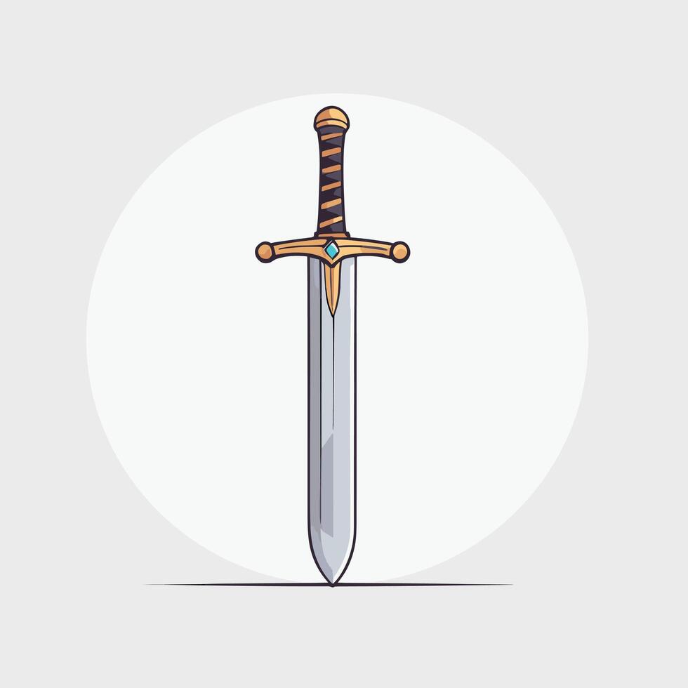 wijnoogst stijl illustratie van een zwaard ontwerp spel item tekening vector