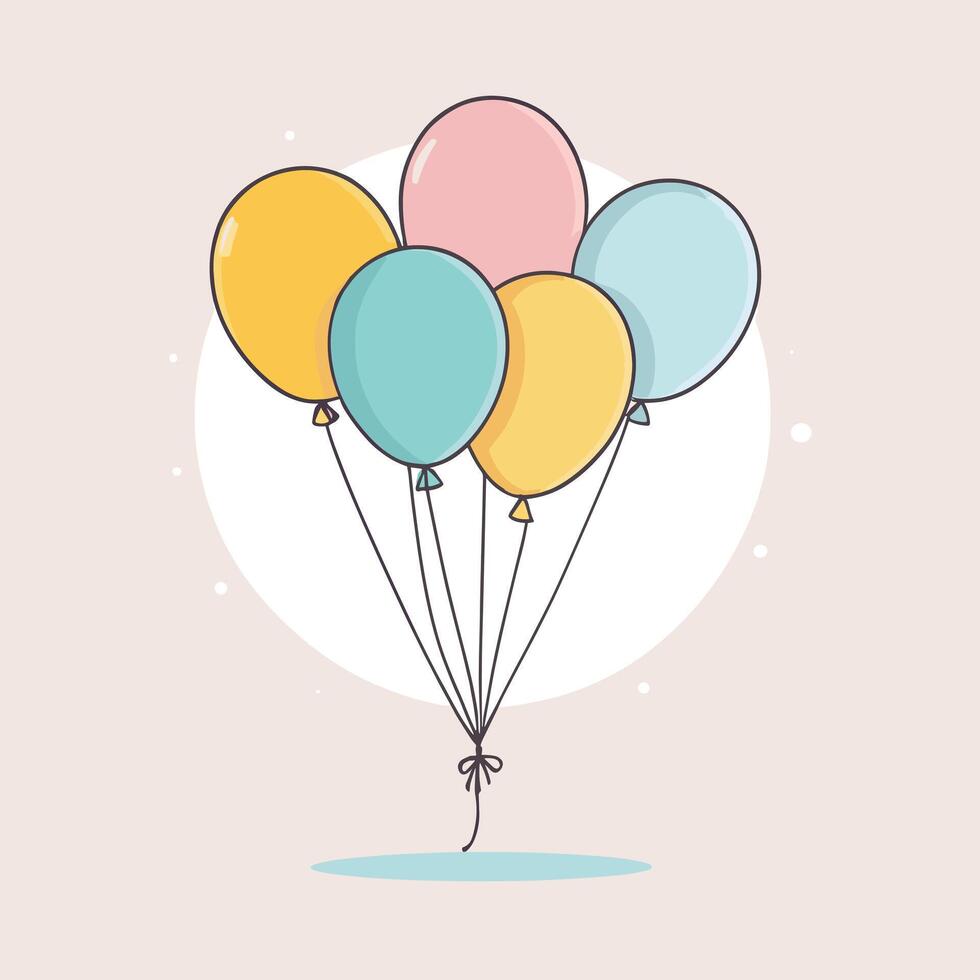 ballonnen Aan een pastel achtergrond klem kunst illustratie vector