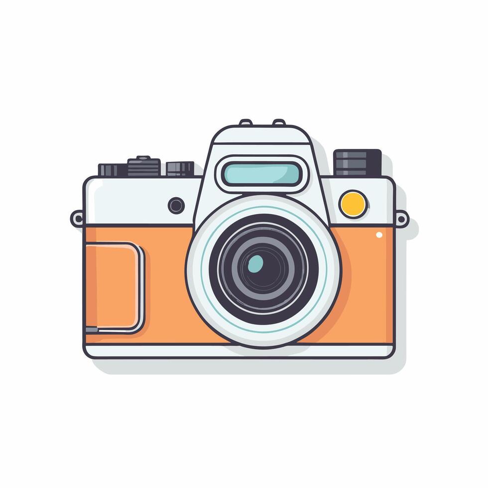 wijnoogst camera illustratie vlak ontwerp vector