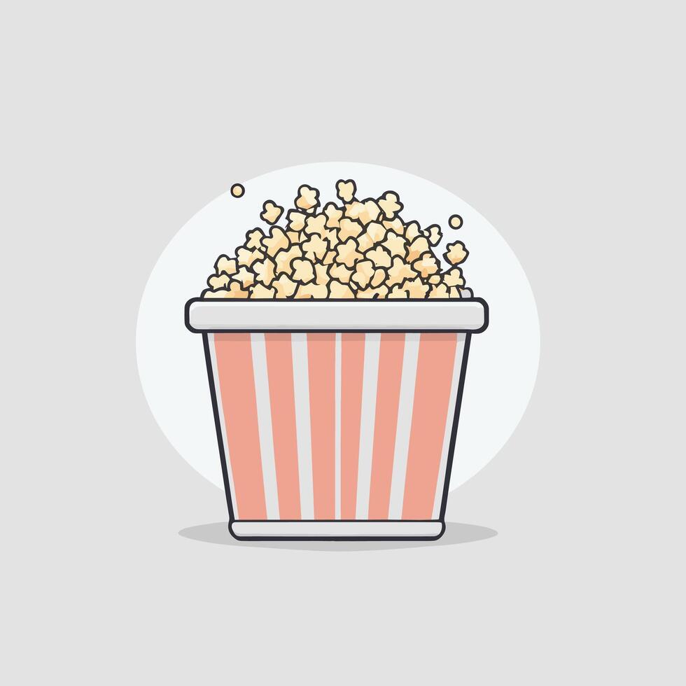 tekenfilm popcorn emmer Aan wit geïsoleerd achtergrond ontwerp vector