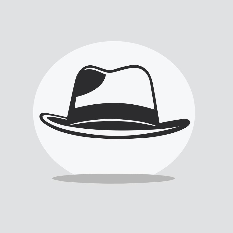 elegant hand getekend stijl fedora hoed illustratie vlak ontwerp vector