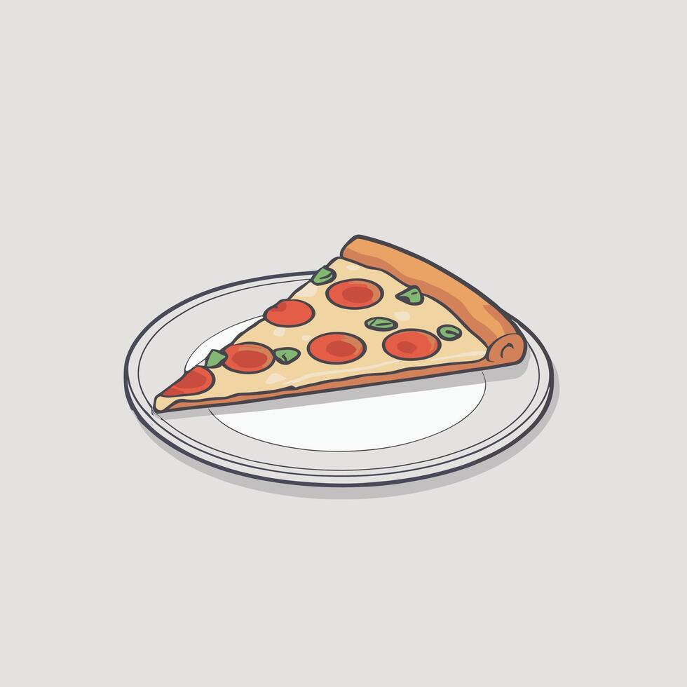 plak van peperoni pizza illustratie ontwerp vector