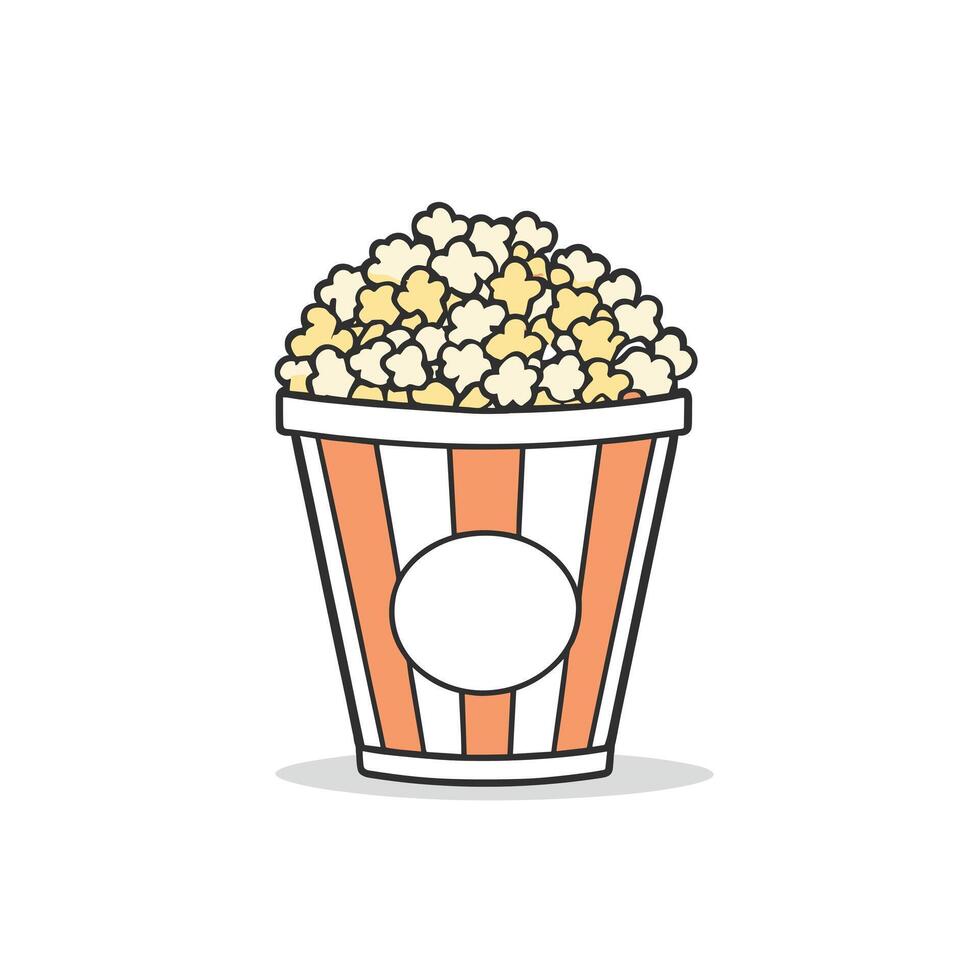 tekenfilm popcorn emmer Aan wit geïsoleerd achtergrond ontwerp vector