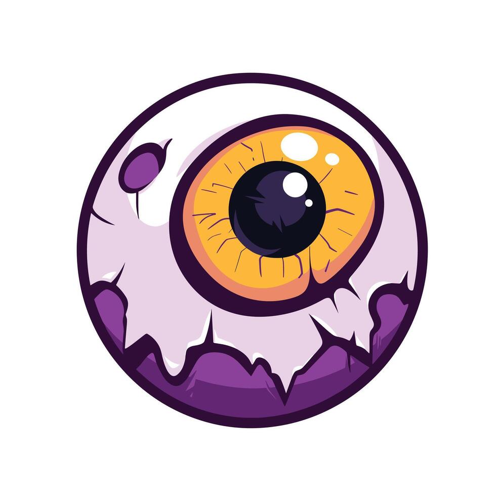 spookachtig oog bal tekenfilm illustratie ontwerp vector