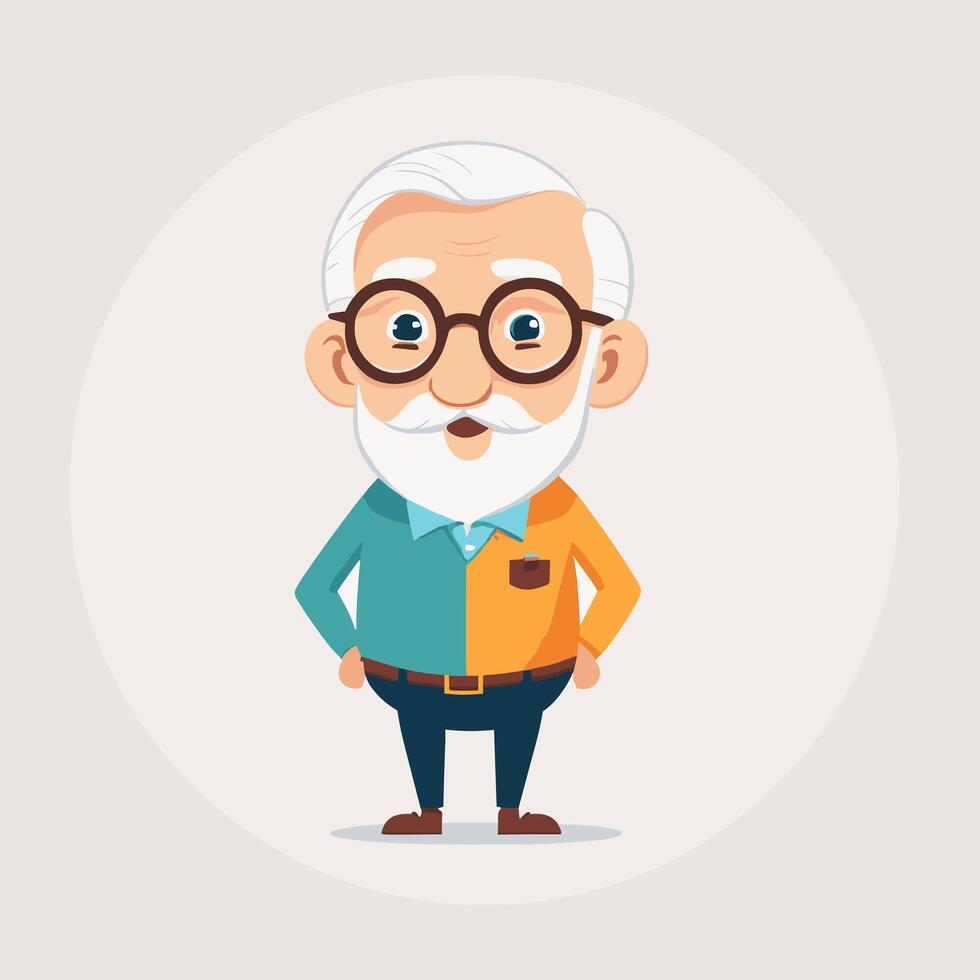 schattig opa tekenfilm illustratie vector