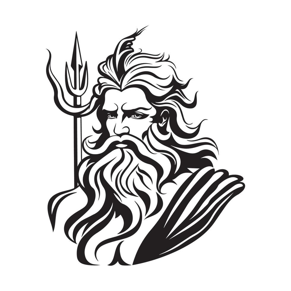 Poseidon illustratie voorraad vector