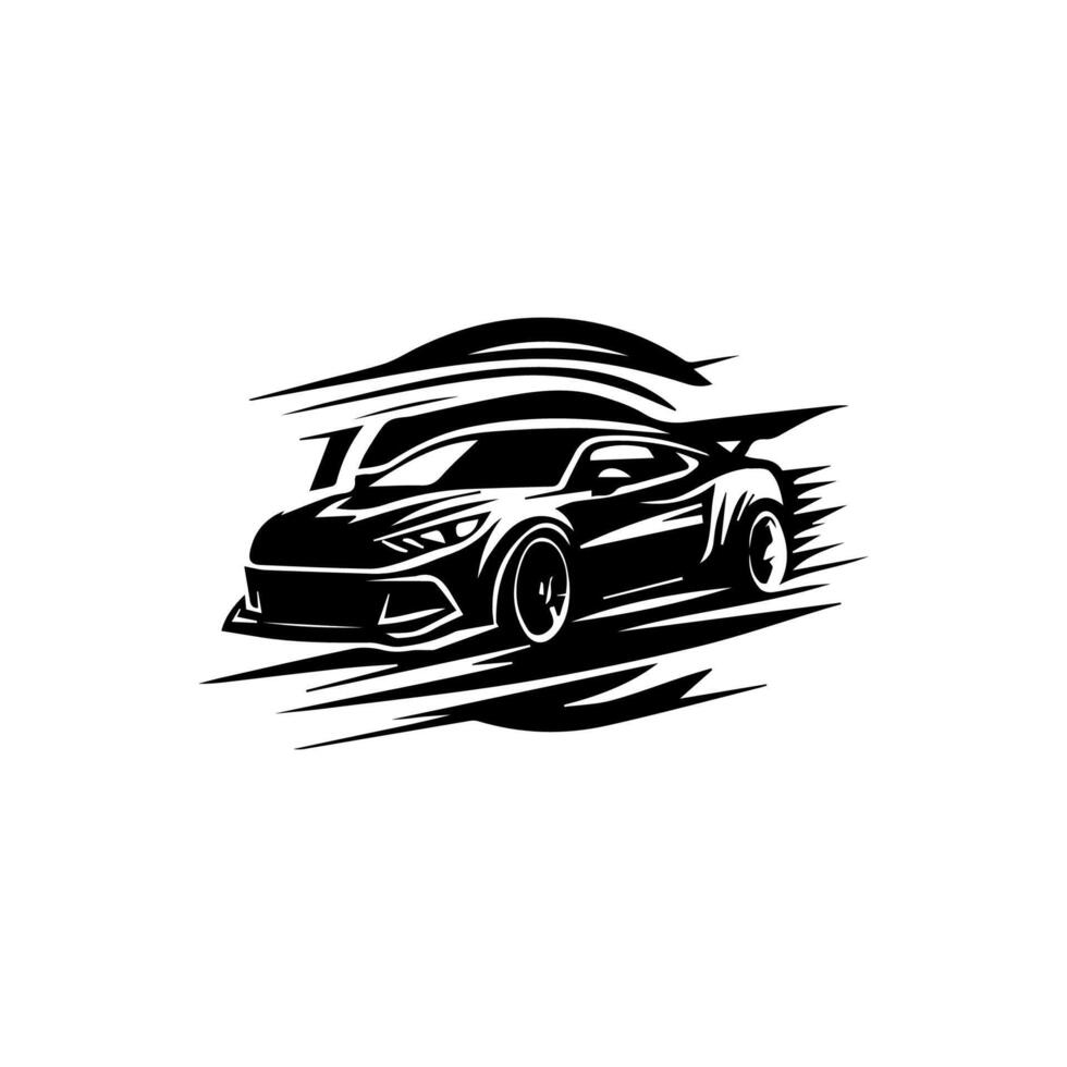 sport- auto logo icoon. motor voertuig silhouet emblemen. auto garage handel merk identiteit ontwerp elementen. illustraties. vector