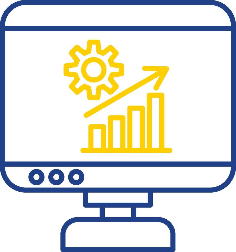 groei lijn twee kleuren icoon vector
