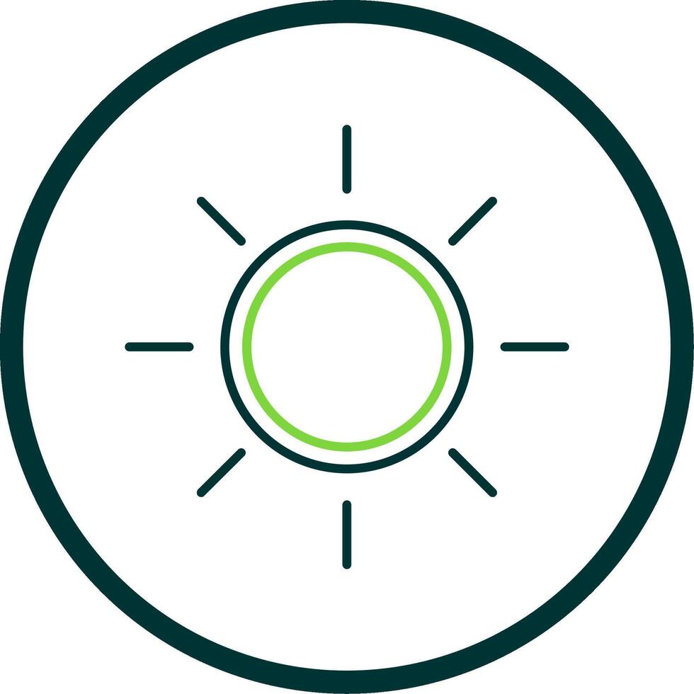 zonnig lijn cirkel icoon vector