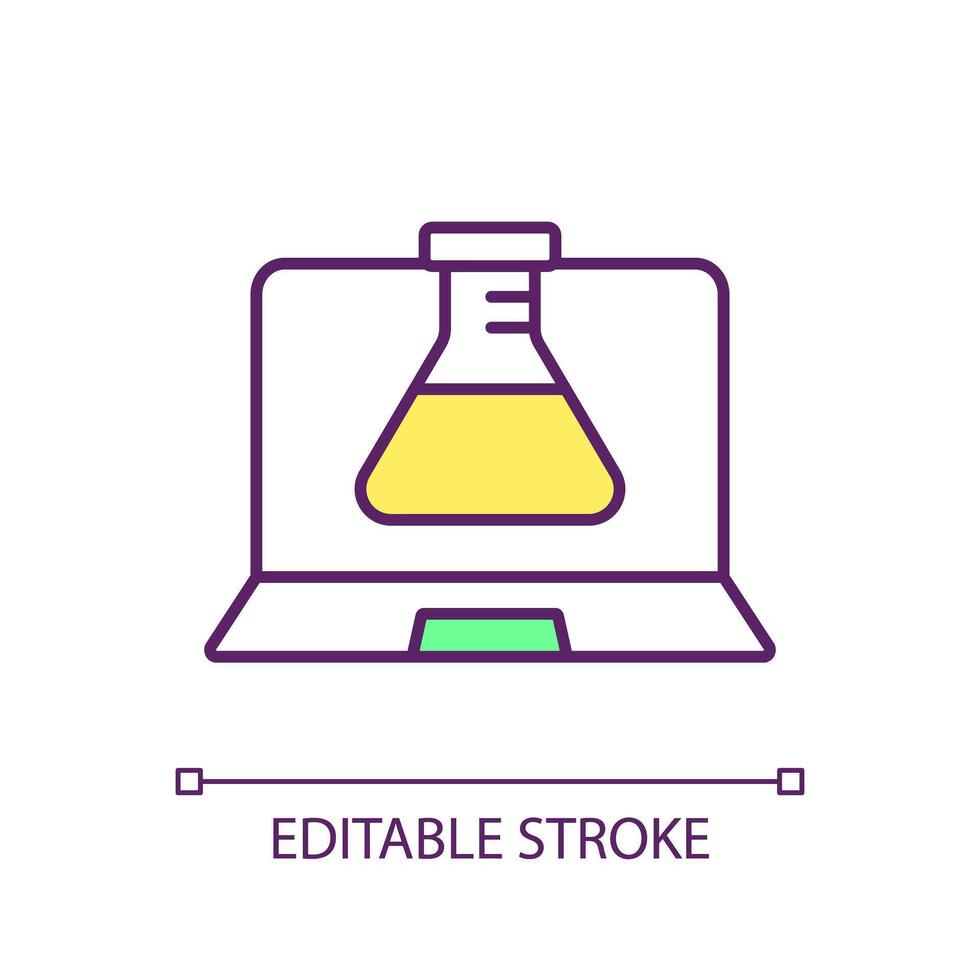 laboratorium informatie beheer rgb kleur icoon. wetenschappelijk instrumenten. monster volgen, software oplossing. geïsoleerd illustratie. gemakkelijk gevulde lijn tekening. bewerkbare beroerte vector