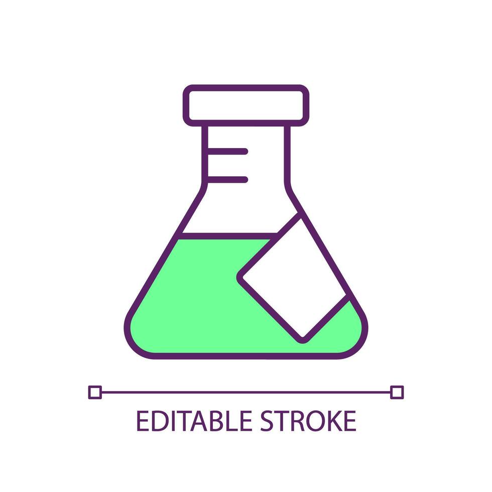 Chemicaliën markering rgb kleur icoon. laboratorium informatie beheer, monster volgen. materiaal veiligheid, gepast opslag. geïsoleerd illustratie. gemakkelijk gevulde lijn tekening. bewerkbare beroerte vector