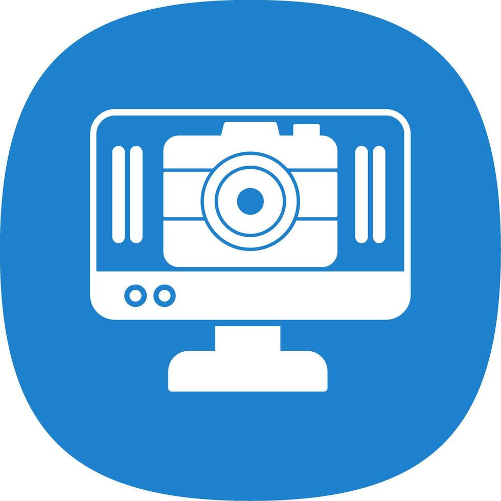 camera glyph kromme icoon vector