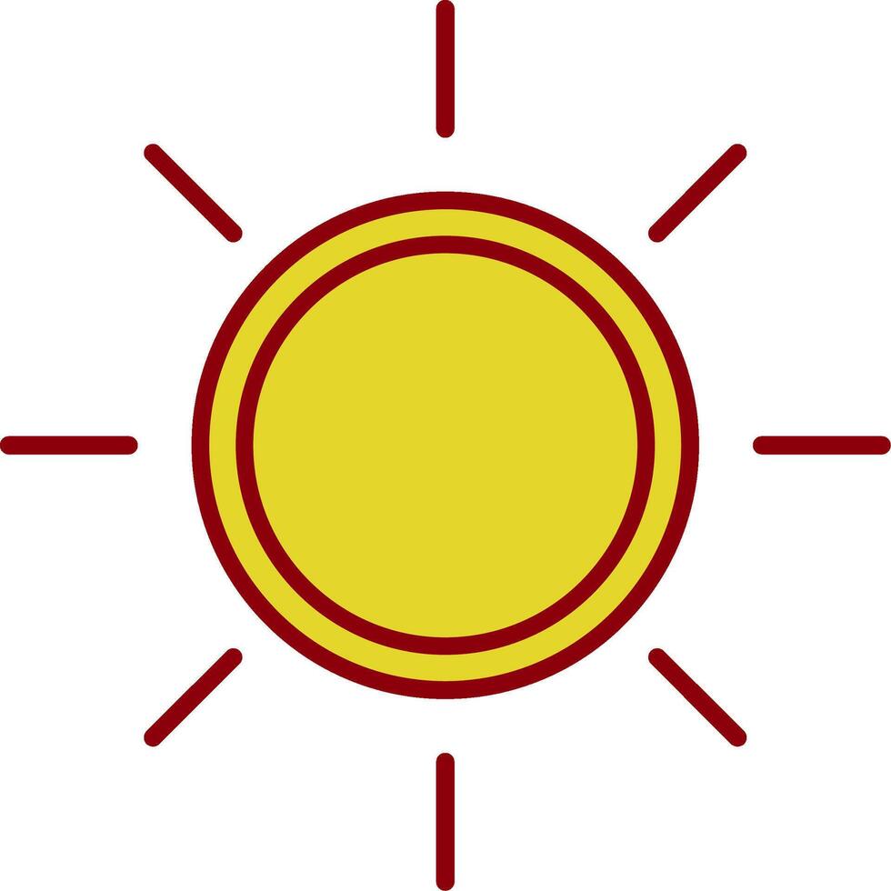 zonnig lijn twee kleur icoon vector