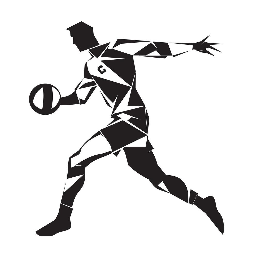 zwart en wit volleybal speler illustratie vector