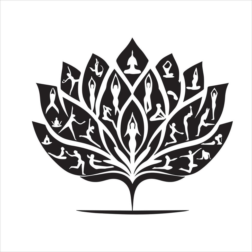 een zwart en wit tekening van een lotus bloem vector
