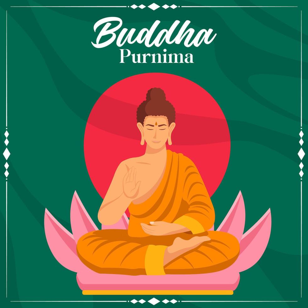 Boeddha purnima illustratie achtergrond. viering van Bangladesh dag. eps 10 vector