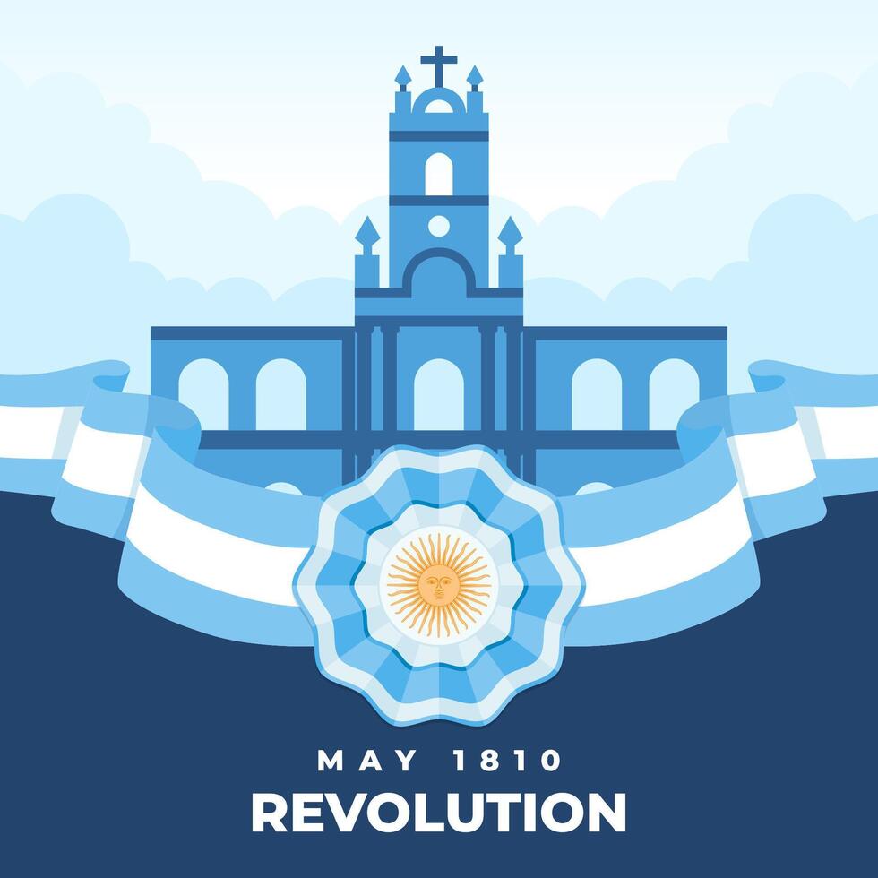 mei revolutie dag illustratie achtergrond. viering van Argentinië mei revolutie. eps 10 vector