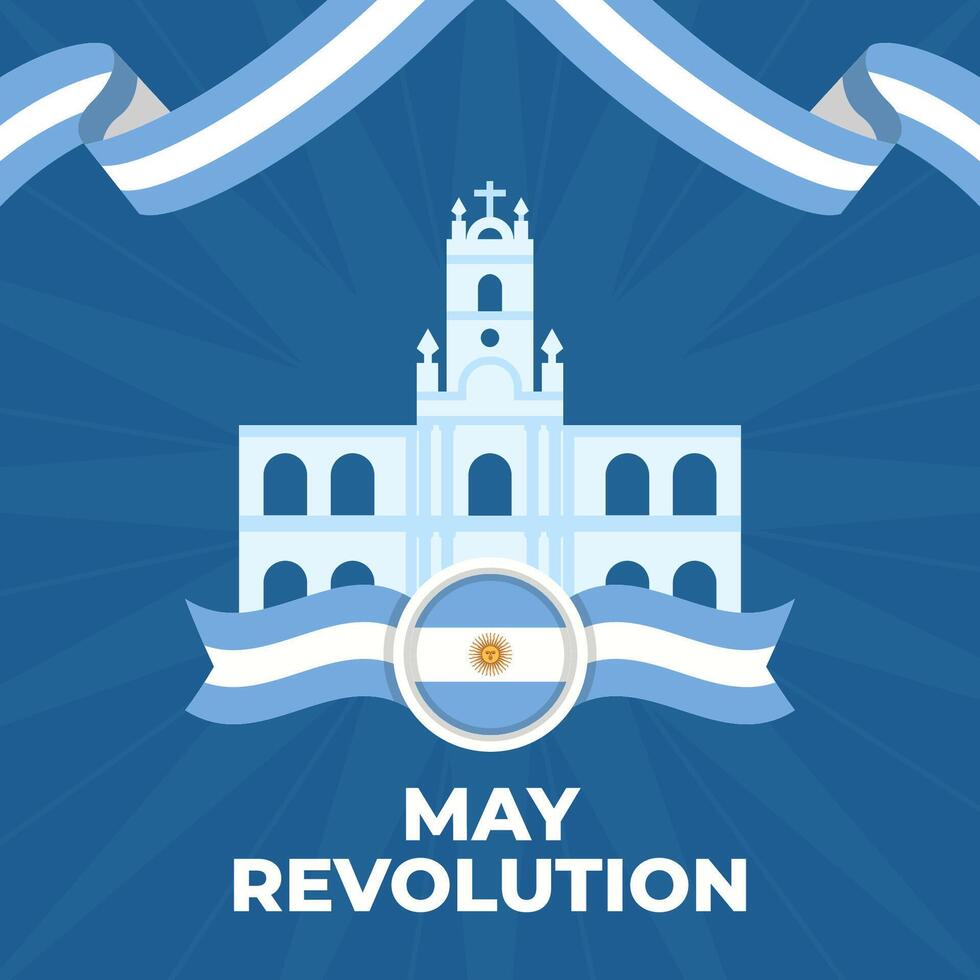 mei revolutie dag illustratie achtergrond. viering van Argentinië mei revolutie. eps 10 vector