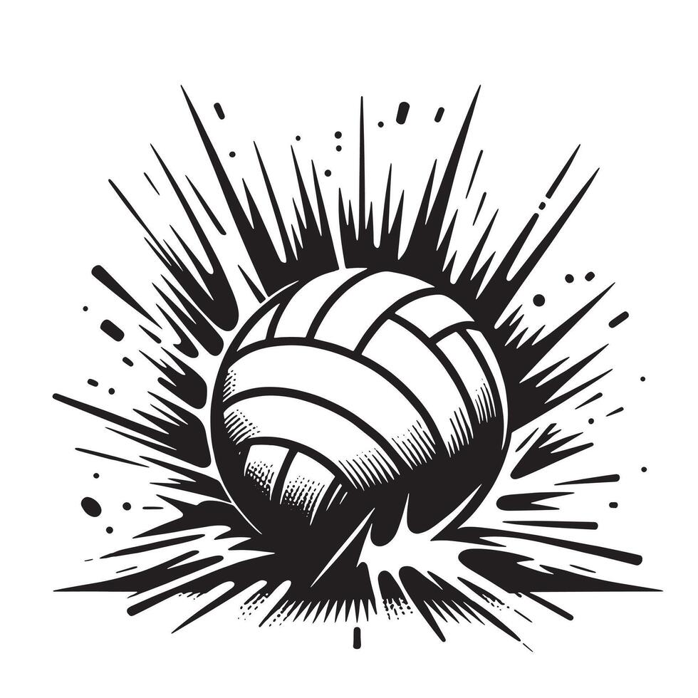 zwart en wit volleybal illustratie vector