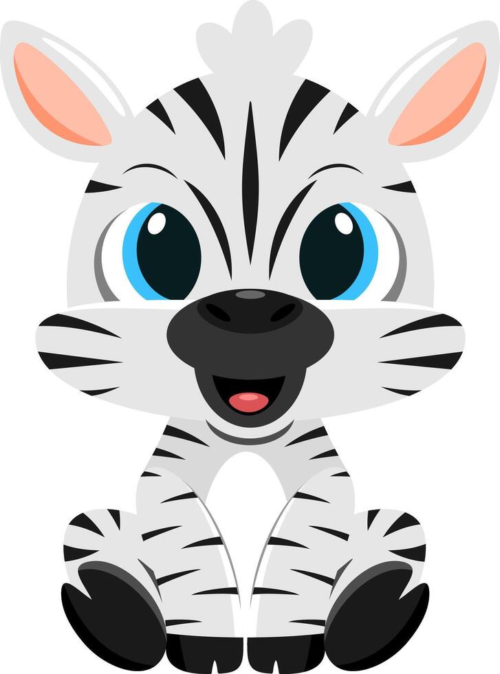 schattig baby zebra tekenfilm karakter vector
