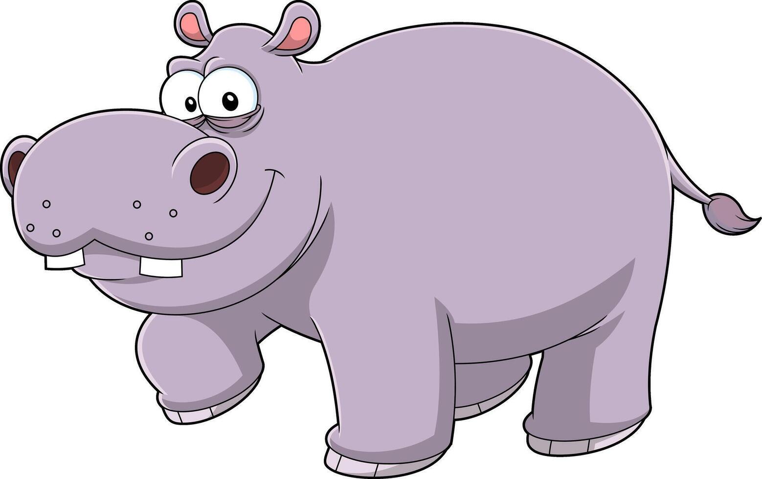 nijlpaard dier tekenfilm karakter. hand- getrokken illustratie vector