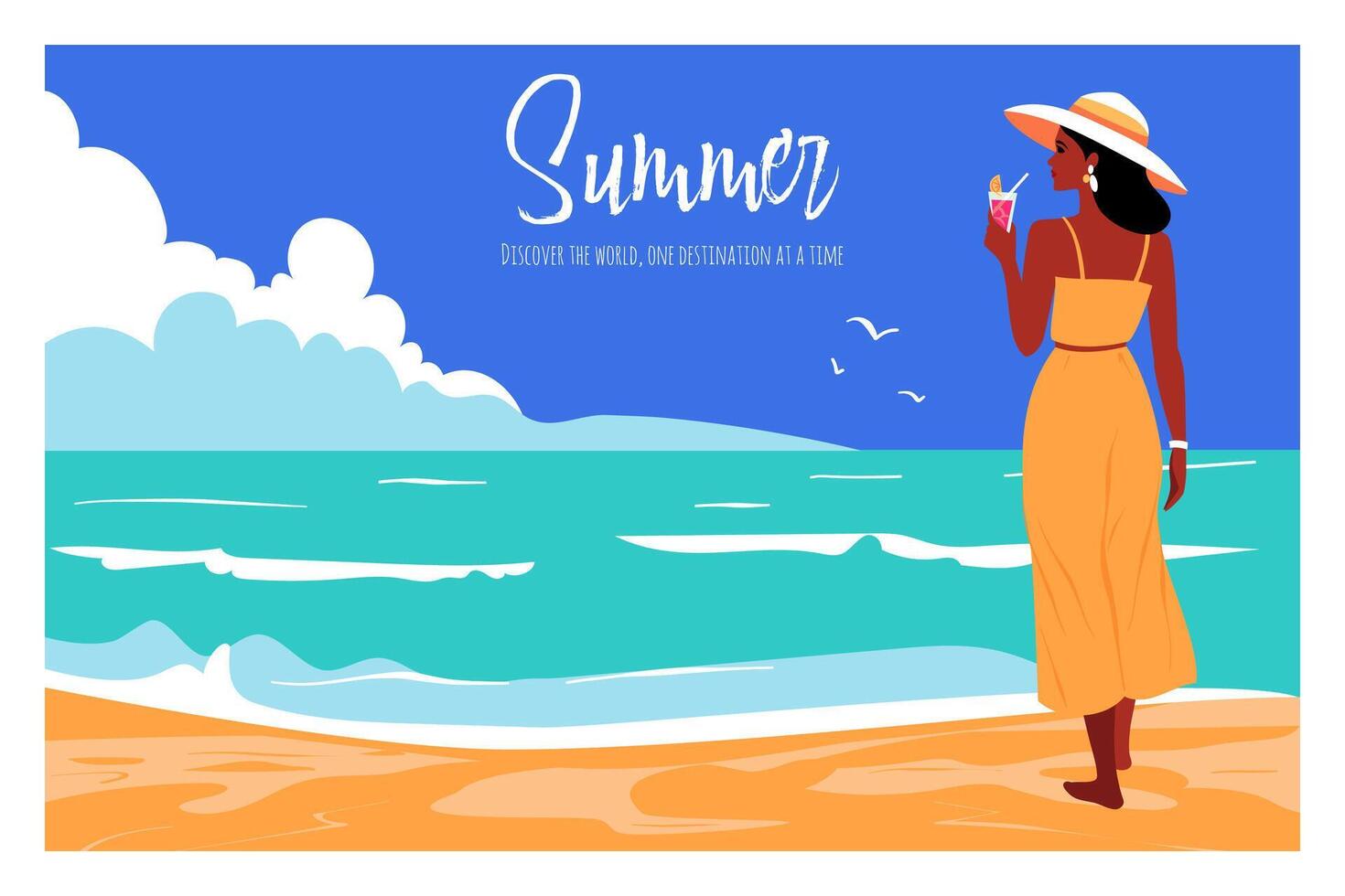 zomer en reizen concept met tropisch strand vector