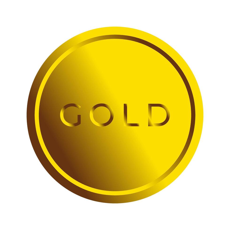 cirkel goud munt geïsoleerd Aan wit achtergrond vector