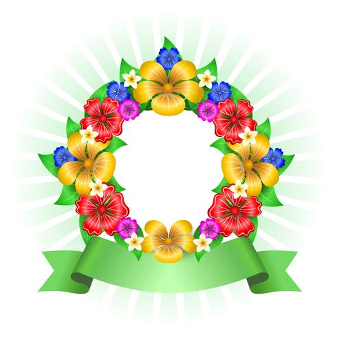 Tropisch bloemen krans frame vector