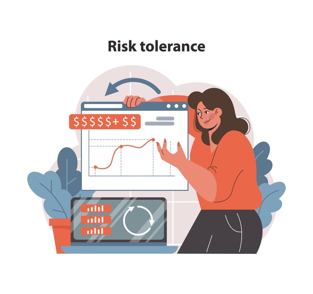 risico tolerantie concept. vlak illustratie. vector